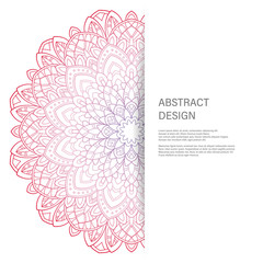Ornament color card with mandala. Vintage decorative elements. Hand drawn background. Abstract design