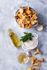 Ingredients for mushroom Risotto