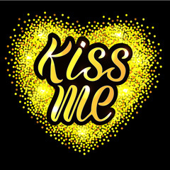Vector illustration of kiss me for logotype, flyer, banner, invitaion or greeting card.