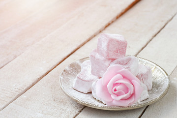 Turkish delight with rose flavor