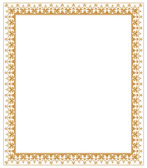 Decorative frame Elegant vector element for design in Eastern style, place for text. Floral golden border. Lace illustration for invitations and greeting cards.