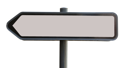 metal sign with arrows for directions isolated on white