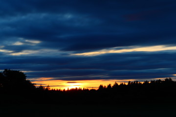 Cloudy sky and sunset