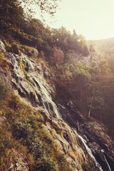 todtnauer waterfall on sunset, tourism attraction