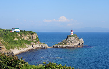 Fototapeta na wymiar Lighthouse, City of Vladivostok, Far East of Russia.