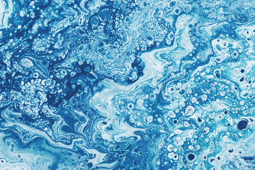 Blue marble texture painted with acrylic colors