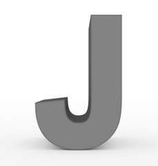 letter J 3d gray isolated on white