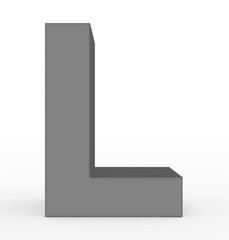 letter L 3d gray isolated on white