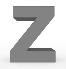 letter Z 3d gray isolated on white