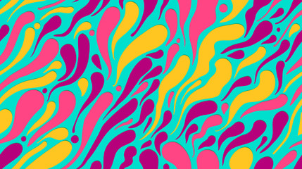 Vector colored blots, seamless rectangular four-colored pattern, multi-colored spots, flat drops and smudges.