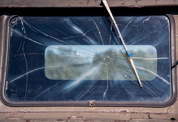 cracked automotive glass