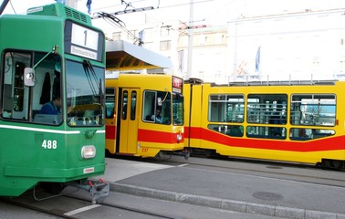 Fototapeta na wymiar Tram of Switzerland
