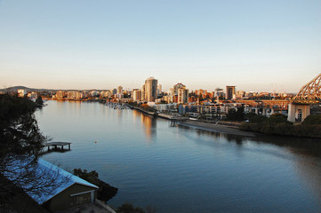 Brisbane river at sunset