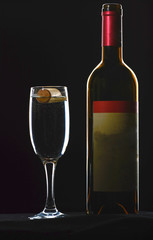wine glass black background