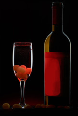 wine glass black background