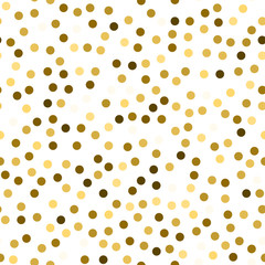 Glitter seamless texture. Actual gold particles. Endless pattern made of sparkling circles. Beauteou