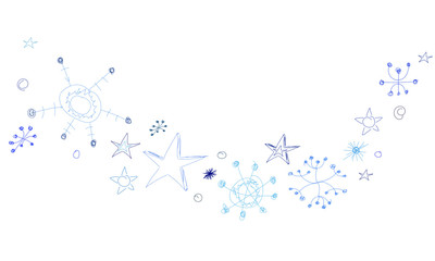 Stern Sterne Welle Wellen Band Banner Eis Blau Winter Schnee Flocken Schneeflocken