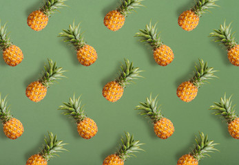 Fototapeta premium Colorful fruit pattern of fresh pineapples