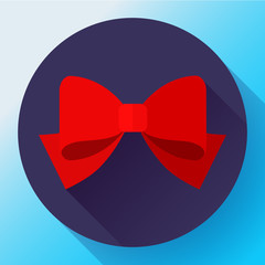 Vector red bow icon. Flat red bow icon