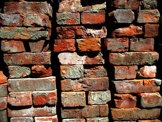 Old red bricks background