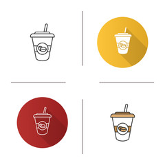 Iced coffee drink icon