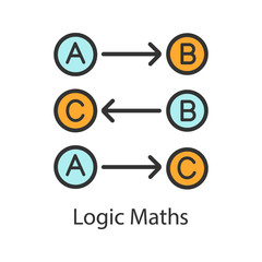 Logic maths color icon