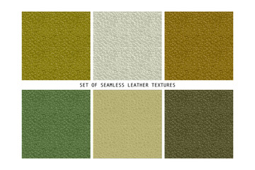 Fototapeta premium Set of seamless leather textures.