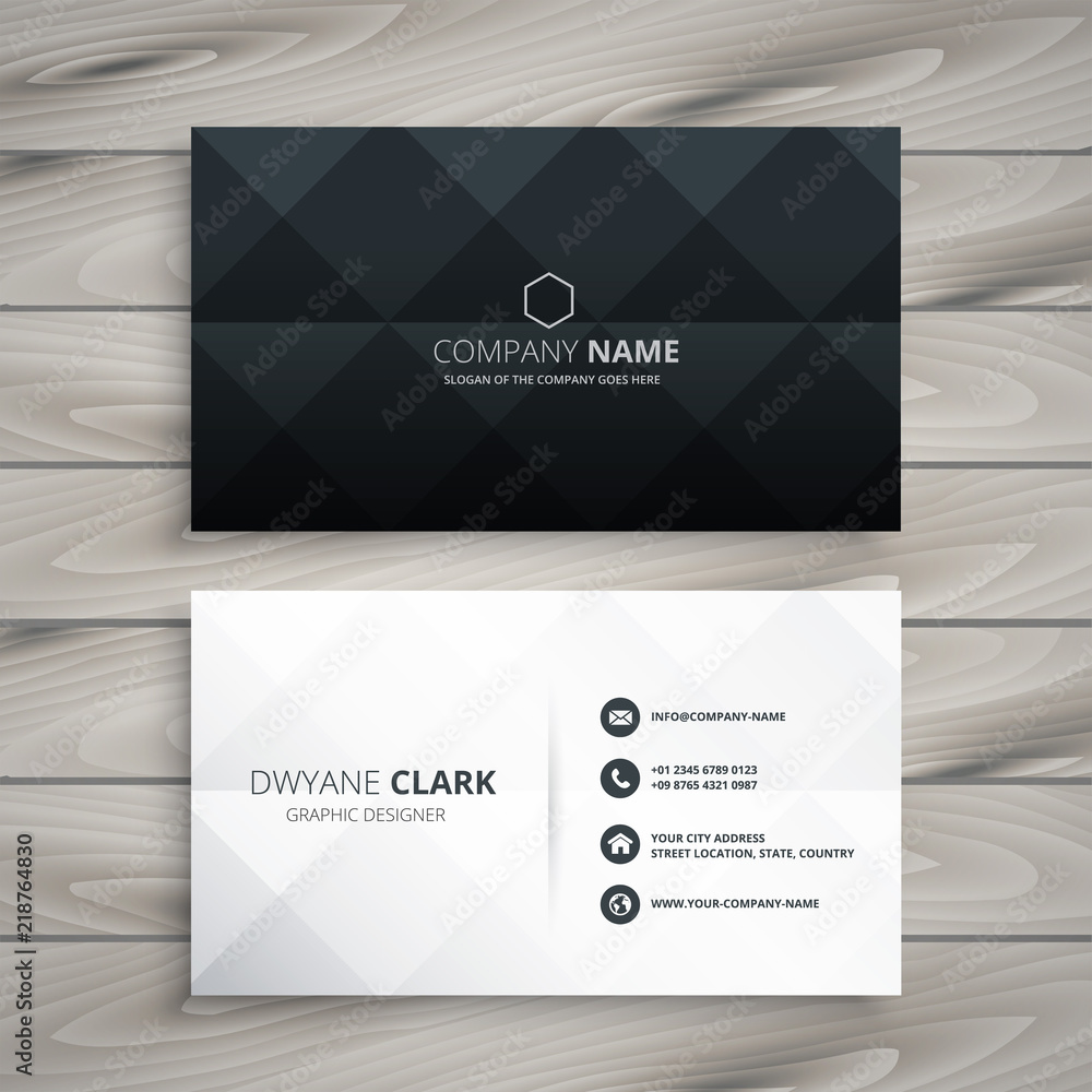 Wall mural modern black and white business card design