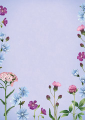 Watercolor illustrations of wild flowers. Perfect for invitations or greeting cards