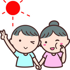 笑った子供のイラスト