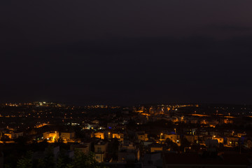 A view of the night city. Cyprus.