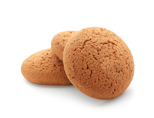 Sweet tasty cookies on white background