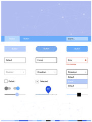 Light BLUE vector style guide with triangles, circles.