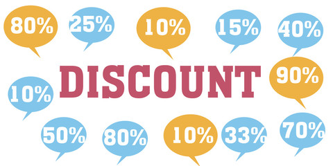  Discount % Percent, Sale Up, Special Offer, Trade off, Promotion concept