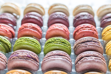 Assorted bright colored macaroons