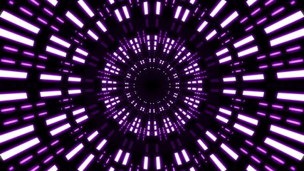 Abstract background with animation of flight in abstract futuristic tunnel with neon light. Animation of seamless loop.