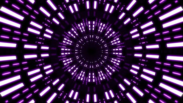 Abstract background with animation of flight in abstract futuristic tunnel with neon light. Animation of seamless loop.
