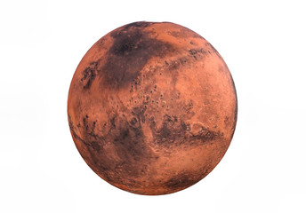 3d rendering of Planet mars isolated on white