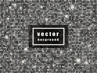 Glittering silver Texture. Vector bright shiny mosaic. Abstract background.