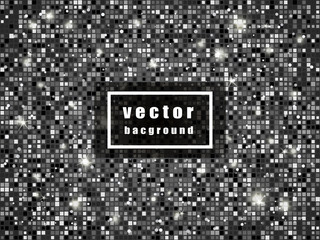 Glittering silver Texture. Vector bright shiny mosaic. Abstract background.