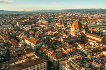 Obraz premium Panoramic view of Florence, buildings roofs