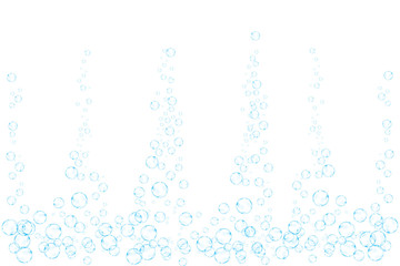 Realistic soap bubbles set isolated on the white background