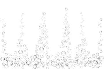 Obraz premium Realistic soap bubbles set isolated on the white background.