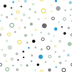 Light Blue, Yellow vector seamless background with bubbles.