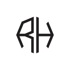 two letter RH octagon logo