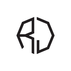 two letter RJ octagon logo