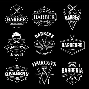 Barber Shop Vector Retro Emblems