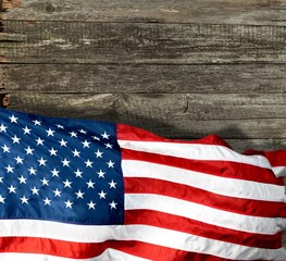 Obraz premium Closeup of American flag on background