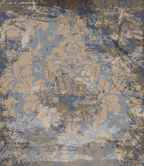 Damask pattern Vector. Vintage baroque ornament decor. Royal luxury texture backgrounds. Victorian sumptuous decoration textile, fabric, tile. Trendy colors