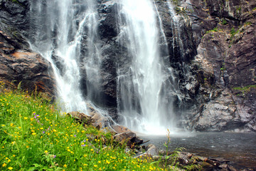 Skjervsfossen waterfall in Hordaland county, Norway